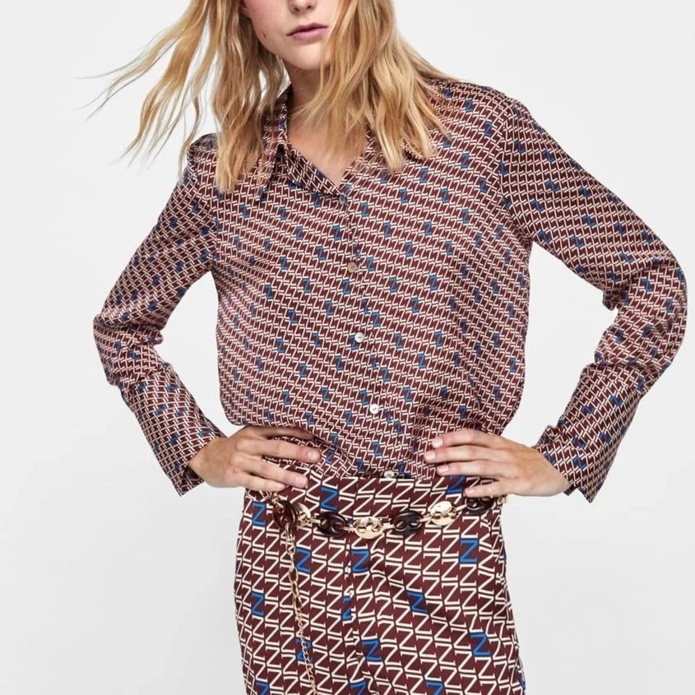 NWT ZARA All Over Z Logo Cropped Pants size L